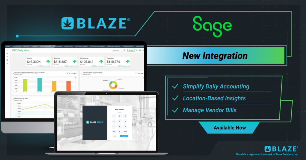 BLAZE POS Integrates with Sage to Streamline Accounting for Enterprise Cannabis Retailers